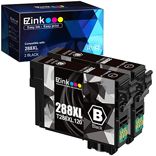 E-Z Ink (TM Remanufactured Ink Cartridge Replacement for Epson 288 288XL T288XL High Yield to use with Expression Home XP-440 XP-446 XP-330 XP-340 XP-430 XP-434 Printer (2 Black)