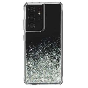 case-mate samsung galaxy s21 ultra case - 6.8" twinkle ombre stardust - 10ft drop protection with wireless charging, luxury bling glitter case for s21 ultra 5g, anti scratch, shock absorbing materials