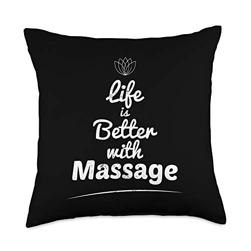 Massage Therapist Funny Life is Better Massage Therapy Throw Pillow, 18x18, Multicolor