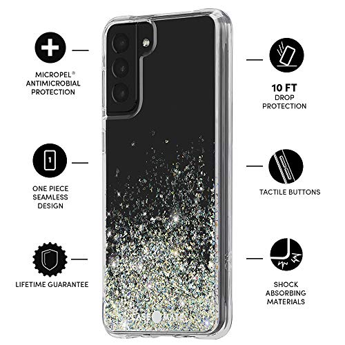 Case-Mate - Twinkle Ombre - Case for Samsung Galaxy S21 Plus 5G - Glitter Foil Elements - 10 ft Drop Protection - 6.7 inch - Stardust