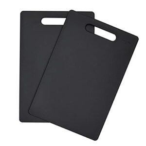 small plastic cutting boards set (7.75 x 11.6 in, black, 2 pack)