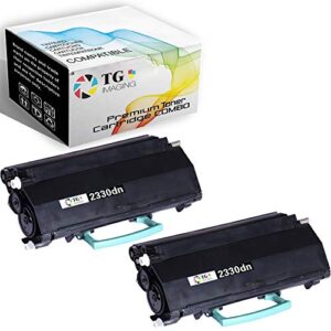 (2 pack) tg imaging compatible toner cartridge replacement for dell 2330dn 2330 toner (2xblack) for pk941 330-2650 for dell 2330d 2330dn 2350d 2350dn printer