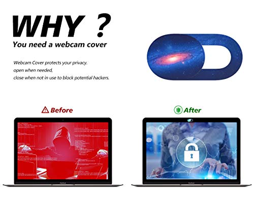 5 Pack Ultra Thin Webcam Cover Slide for Laptop/Computer/MacBook Air/MacBook Pro/Tablet/iPad/PC, Web Camera Cover Protect Your Privacy and Security, Galaxy