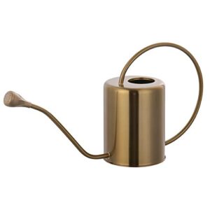 yowon 1/2 gallon 68oz long spout stainless steel gold colored watering can for indoor plant watering or outdoor gardening with 2 removable spray spout for flowers