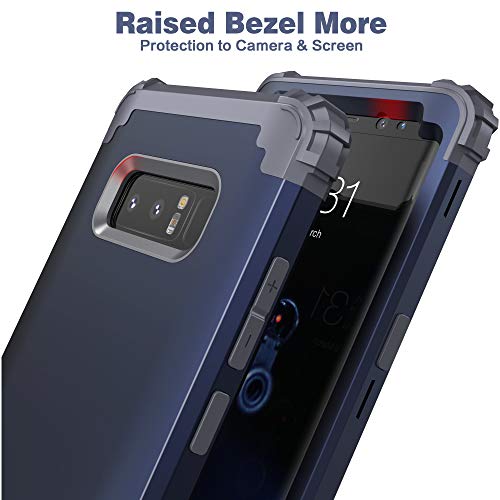IDweel Galaxy Note 8 Case, Note 8 Case Blue for Men, 3 in 1 Shockproof Slim Hybrid Heavy Duty Protection Hard PC Cover Soft Silicone Rugged Bumper Full Body Case for Galaxy Note 8, Blue