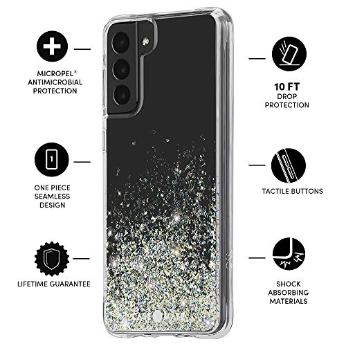 Case-Mate Samsung Galaxy S21 Case - 6.2" Twinkle Ombre Stardust - 10ft Drop Protection with Wireless Charging - Luxury Bling Glitter Case for S21 5G - Anti Scratch, Shock Absorbing Materials