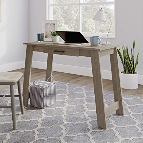 Sauder Beginnings Writing Table, L: 43.58" x W: 17.48" x H: 28.94", Silver Sycamore Finish