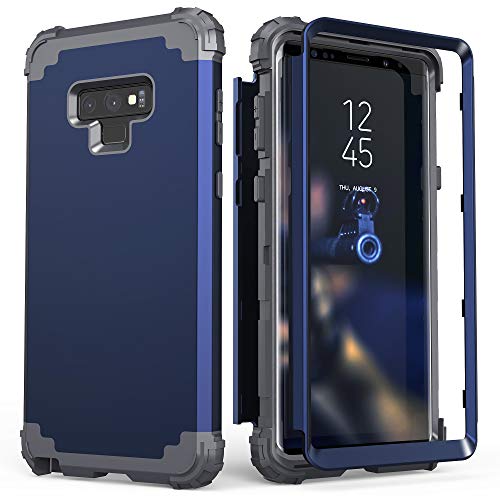 IDweel Galaxy Note 9 Case, Note 9 Case Blue for Men, 3 in 1 Shockproof Slim Hybrid Heavy Duty Protection Hard PC Cover Soft Silicone Rugged Bumper Full Body Case for Galaxy Note 9, Blue