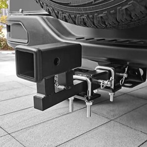 KAIRAY 1-1/4 inch to 2 inch Hitch Adapter Trailer Hitch Extension Riser with 4 inch Rise and 3-3/8 inch Drop for Class I and Class II Receivers