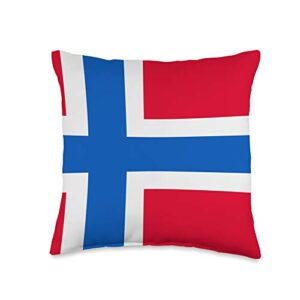 Norwegian Pillow Norwegian Flag Pillow Norway Flag Gift Idea Throw Pillow