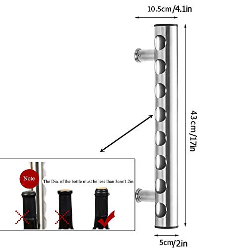 Cokritsm Wall Wine Rack, Stainless Steel Wine Rack Wall Mounted, 8 Bottles Wall-Mounted Wine Racks Wine Holder Wall Mounted, Liquor Bottle Display Shelf, Wall Wine Holder