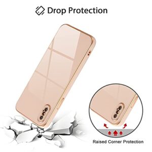 DEFBSC Electroplate Case for iPhone XR, Luxury Electroplated Edge Soft TPU Bumper iPhone XR Case, Full Body Camera Protection Shockproof Anti-Fall Heavy Duty Protective Phone Case, Gold