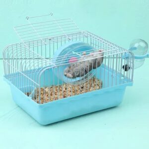 Zhang Ku Simple Cavie Guinea Pig Cage & Rabbit Cage | Pet Cage Includes Free Water Bottle & Food Bowl&Hamster Running Wheel (Blue)