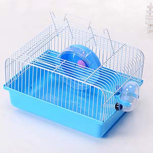 Zhang Ku Simple Cavie Guinea Pig Cage & Rabbit Cage | Pet Cage Includes Free Water Bottle & Food Bowl&Hamster Running Wheel (Blue)