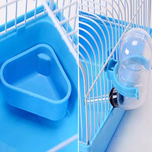 Zhang Ku Simple Cavie Guinea Pig Cage & Rabbit Cage | Pet Cage Includes Free Water Bottle & Food Bowl&Hamster Running Wheel (Blue)