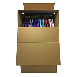 UBOXES Space Savers Wardrobe Moving Boxes With Hanger 20" x 20" x 34" (3 Pack)