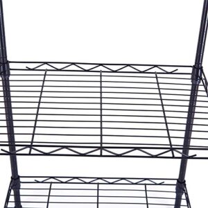 Kcelarec 4-Tier Wire Shelving Metal Storage Rack Adjustable Shelves for Laundry Bathroom Kitchen Pantry Closet, Black