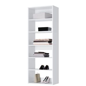 modular closets vista collection shelf tower built in wood closet organizer unit (white, 31.5" wide)