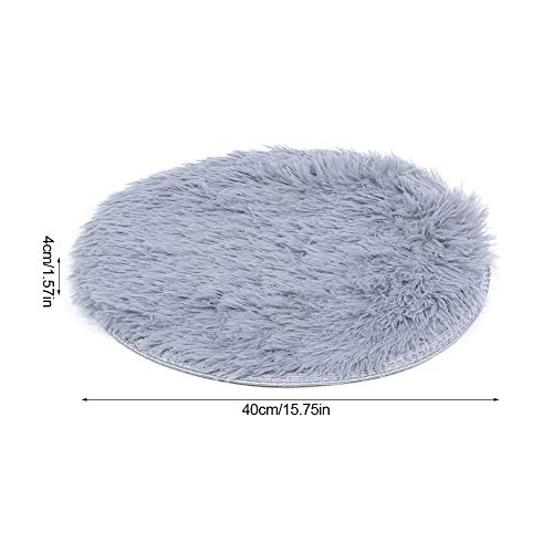 VINGVO Pet Heating Pad, Cat Plush Mat Dog Cat Electric Heated Blanket Mat, 40cm Round Heated Mat Plush Electric Cat Bed Warmer with USB Charging Interface for Small Dogs, Silver Gray