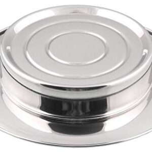 Communion Ware Holy Wine Serving Tray with A Lid & A Stacking Bread Plate with A Lid - Stainless Steel (Mirror/Silver)