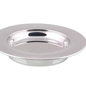 Communion Ware Holy Wine Serving Tray with A Lid & A Stacking Bread Plate with A Lid - Stainless Steel (Mirror/Silver)