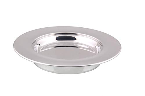 Communion Ware Holy Wine Serving Tray with A Lid & A Stacking Bread Plate with A Lid - Stainless Steel (Mirror/Silver)