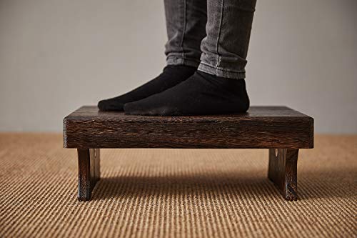 SINOBEST Wood Step Stool, Portable Rectangle Bed Stool, Small Step Ladder for Kitchen & Bathroom, Foot Rest Stool Under Desk, Large Surface, Strong and Durable for Kids, Adults and Elders