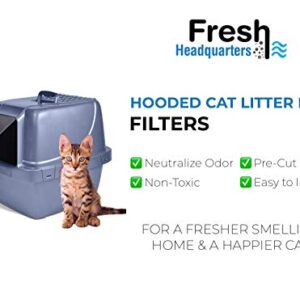 FRESH HEADQUARTERS Replacement Activated Charcoal Filters Compatible with Van Ness Cat Litter Box 6 Pack Bulk Carbon Odor Eliminator