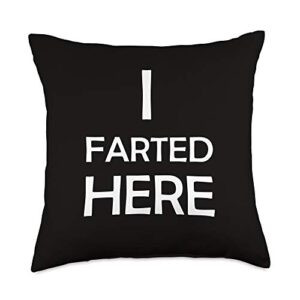 fun & fart pillows i farted here and here fun throw pillow, 18x18, multicolor