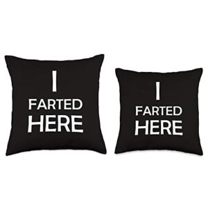 Fun & Fart Pillows I Farted Here and Here Fun Throw Pillow, 18x18, Multicolor