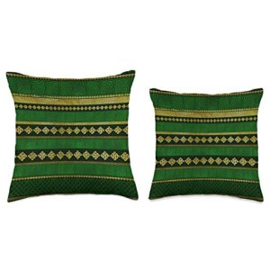 Creativemotions Celtic Knot Decorative Gold and Green Pattern Throw Pillow, 18x18, Multicolor