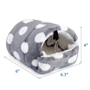 Mogoko Fleece Rat Hammock and House Bedding Set, 2 Tier Hanging Bed and Nesting Cave for Guinea Pigs Hamster Ferret Chinchilla Cage Small Animals