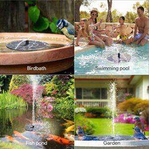 GOLDFLOWER Solar Fountain, Floating Solar Powered Water Fountain Pump for Bird Bath, Garden, Pond, Pool, Outdoor (1W)