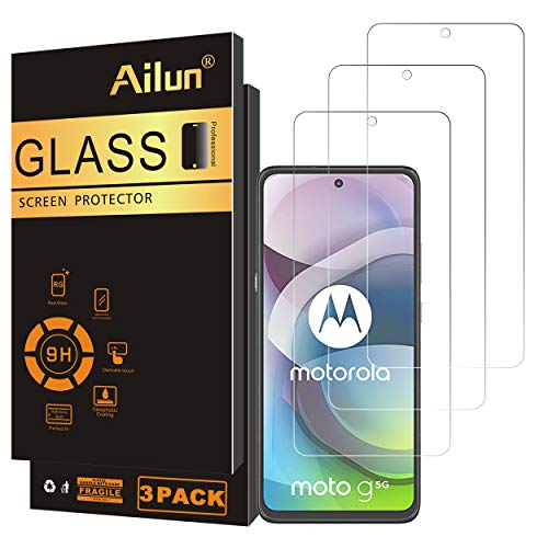 Ailun Screen Protector for MOTO G 5G 2020/2021/2022&Moto one 5G Ace 3 Pack Tempered Glass 9H Hardness Ultra Clear Bubble Free Anti-Scratch Fingerprint Oil Stain Coating Case Friendly[Not for MOTO G 5G 2023]