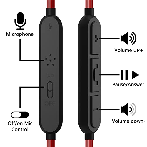 GEEKRIA Audio Cable with Mic Compatible with Anker Soundcore Space Q45, Life Q35, Life Q30, Vortex Cable, 3.5mm Aux Replacement Stereo Cord with Inline Microphone and Volume Control (4ft / 1.2m)