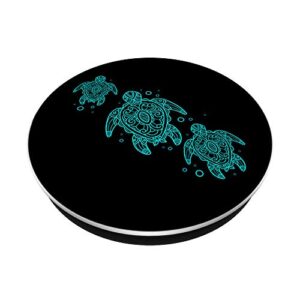 Vintage Ocean Creature Sea Animal Pet Zoo Tribal Turtle PopSockets PopGrip: Swappable Grip for Phones & Tablets