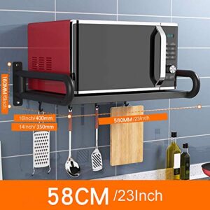 Heavy Duty Shelf Stainless Steel Wall Mounted Rack for Kitchen Microwave Oven Load 40kg/88lb Sturdy and Durable Black with Screws