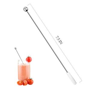 6 Pcs Cocktail Paddle Drink Stirrers, Stainless Steel Coffee Stirrers Reusable Beverage Swizzle Stick for Bar Party Home Office