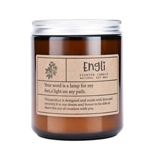 engli scented candles, 7 oz | 40 hour long lasting soy candle, english pear & freesia, natural soy relaxing highly aromatherapy candles for home men women office gif
