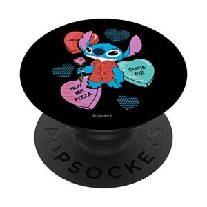 disney stitch candy hearts buy me pizza valentine's day popsockets popgrip: swappable grip for phones & tablets