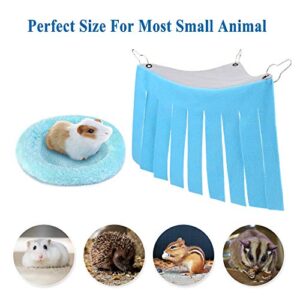 Mogoko Small Animal Hidey Curtain and Bed Pads, Warm Sleep Mat and Corner Fleece Forest Hideout for Rabbit, Chinchillas, Hedgehogs, Guinea Pigs, Hamster