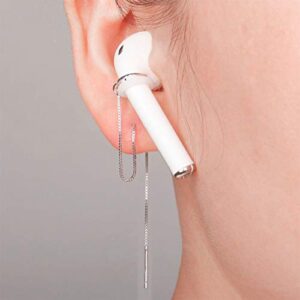 guran cat earrings anti-lost earphone strap compatible for airpods 1 2 3 pro (cat_silver)