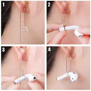 Guran Cat Earrings Anti-Lost Earphone Strap Compatible for Airpods 1 2 3 Pro (Cat_Silver)