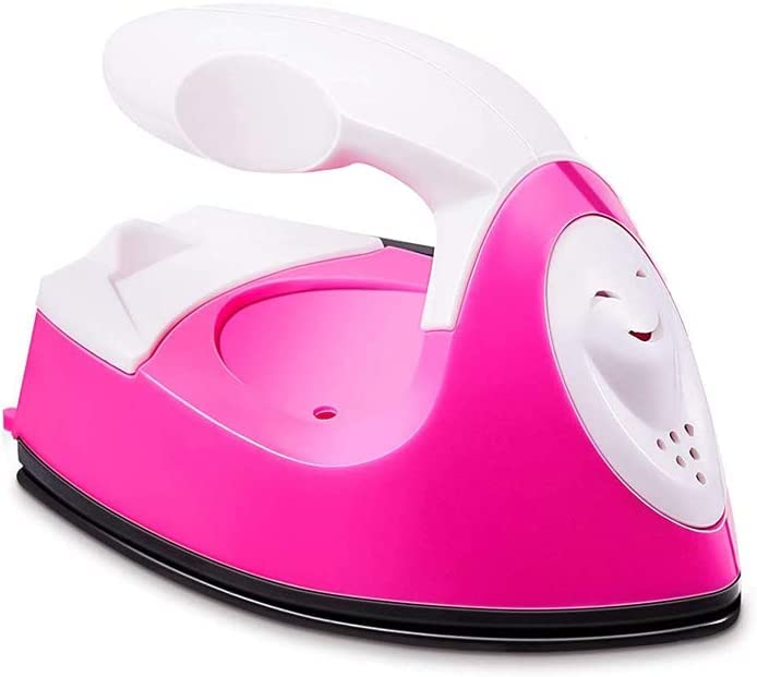 Mini Heat Press Machine, Mini Iron Heat Transfer Machine Portable with Charging Base Accessories for DIY Clothes, T Shirts, Shoes, Bag and Hats (Pink)