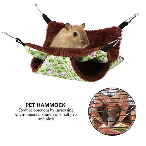 Liyeehao Small pet cage Hammock, Double Layer pet Hammock Hammock pet Blanket, Soft Plush pet Bed, for mice, Rats, Hamsters, Birds etc. (2 Sizes)(20 * 20)