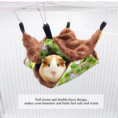 Liyeehao Small pet cage Hammock, Double Layer pet Hammock Hammock pet Blanket, Soft Plush pet Bed, for mice, Rats, Hamsters, Birds etc. (2 Sizes)(20 * 20)