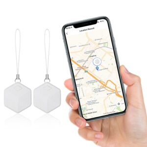ezsmtiot tiny smart key finder, phone finder, wallet finder, remote finder, bluetooth tags for android/ios phone, item tracker device (2 pack)
