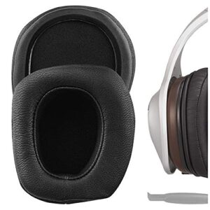 geekria elite sheepskin replacement ear pads for denon ah-d600, ah-d7100 headphones earpads, headset ear cushion repair parts (black)