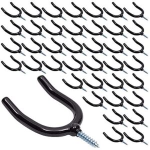 20 pack u hanger hooks with 20 anchors for garage and garden tools (black, 4 in)