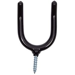 20 Pack U Hanger Hooks with 20 Anchors for Garage and Garden Tools (Black, 4 in)